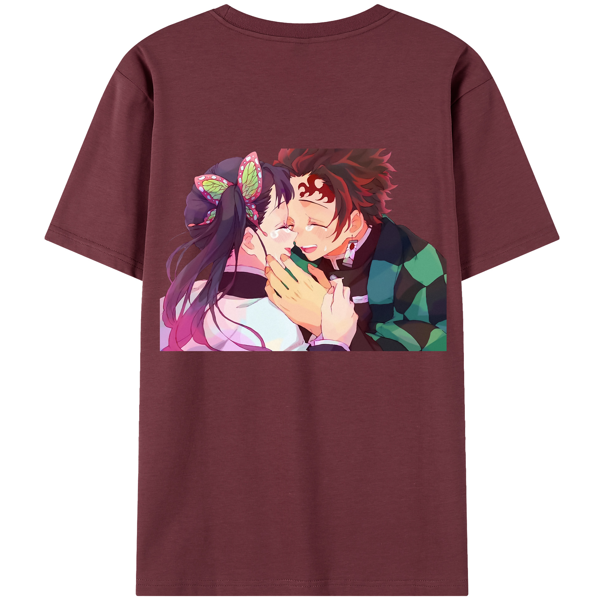 （画像用） 鬼滅の刃 竈門 炭治郎／かまど たんじろう Kamado Tanjirou 綿100％半袖Tシャツ（背面プリント）